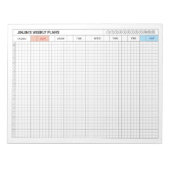 SUNDAY Start Weekplan Minimalistische GRID-indelin Notitieblok (Voorkant)