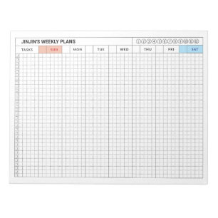 SUNDAY Start Weekplan Minimalistische GRID-indelin Notitieblok