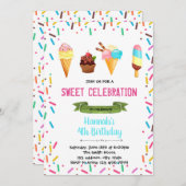 Sunday sundae feestuitnodiging kaart (Voorkant / Achterkant)