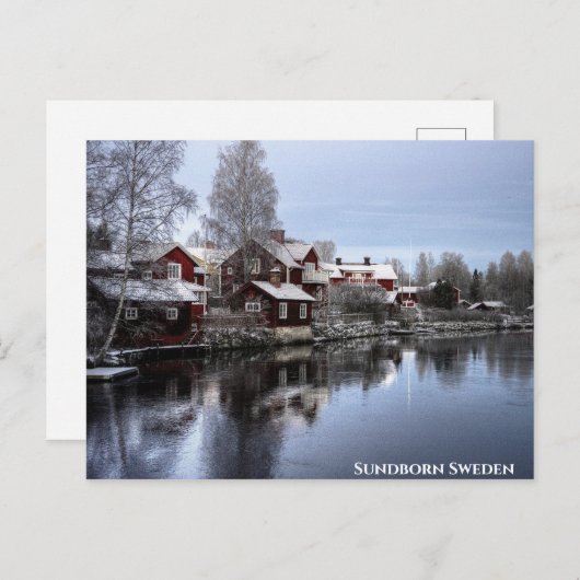 Sundborn Sweden Winterscape Briefkaart (Voorkant / Achterkant)