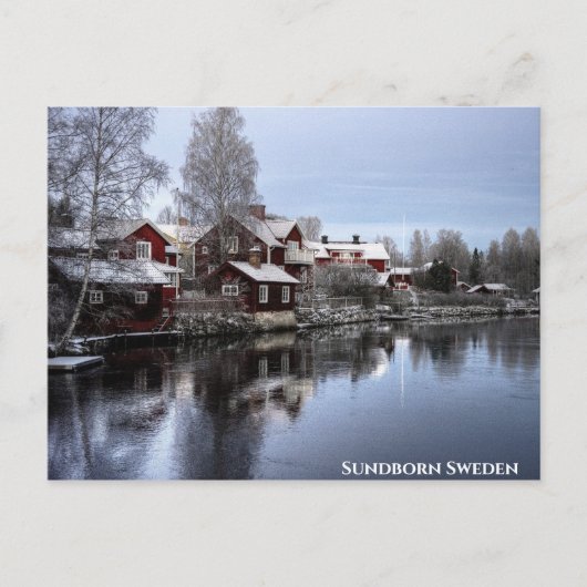 Sundborn Sweden Winterscape Briefkaart (Voorkant)