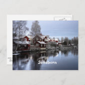 Sundborn, Zweedse landschapsfoto Briefkaart (Voorkant / Achterkant)