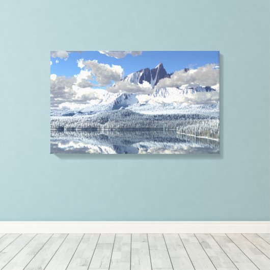 Sundered Mountain (winter) Canvas Afdruk (Insitu (Houten vloer))