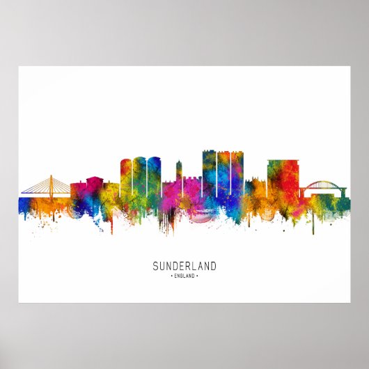 Sunderland England Skyline Poster (Voorkant)