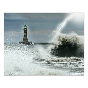 Sunderland - Roker Pier & Lighthouse Foto Afdruk
