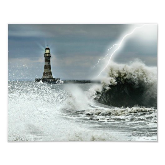 Sunderland - Roker Pier & Lighthouse Foto Afdruk (Voorkant)