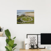 Sundial and Perran Beach, Perranporth, Cornwall, Poster (Thuiskantoor)