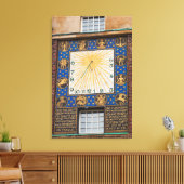 Sundial Clock on Building, Duitsland Canvas Afdruk (Insitu (Woonkamer))