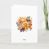 Sundial Floral bruiloft Bedankkaart (Achterkant)