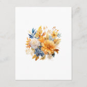 Sundial Floral bruiloft Gast Details Informatiekaartje (Achterkant)