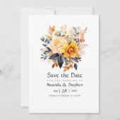 Sundial Floral bruiloft Save The Date (Voorkant)