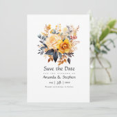 Sundial Floral bruiloft Save The Date (Staand voorkant)