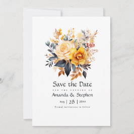 Sundial Floral bruiloft Save The Date