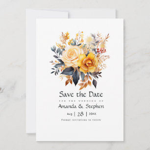 Sundial Floral bruiloft Save The Date