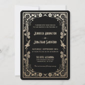 Sundial Garden Wedding Invitations Gold Folie Kaart (Achterkant)