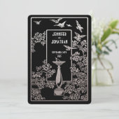 Sundial Garden Wedding Invitations Silver Foil Kaart (Staand voorkant)