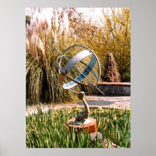 Sundial in een tuin van Guernsey Poster