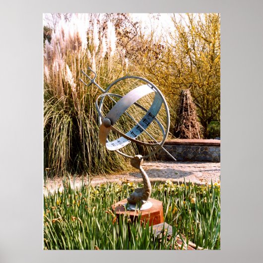 Sundial in een tuin van Guernsey Poster (Voorkant)