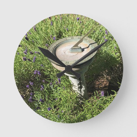 Sundial in Lavender Ronde Klok (Voorkant)