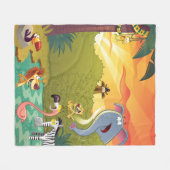 Sundown at the Water Hole Fleece Deken (Voorkant (Horizontaal))