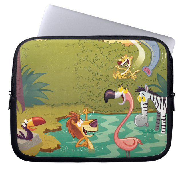 Sundown at the Water Hole Laptop Sleeve (Voorkant)