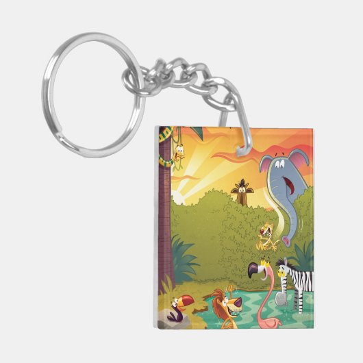 Sundown at the Water Hole Sleutelhanger (Voorkant Links)