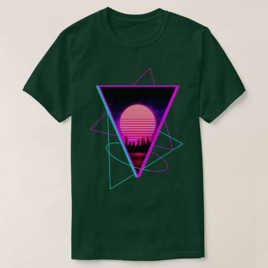 Sundown City Outrun Synthwave  Retro Futurisme T-shirt (Design voorkant)