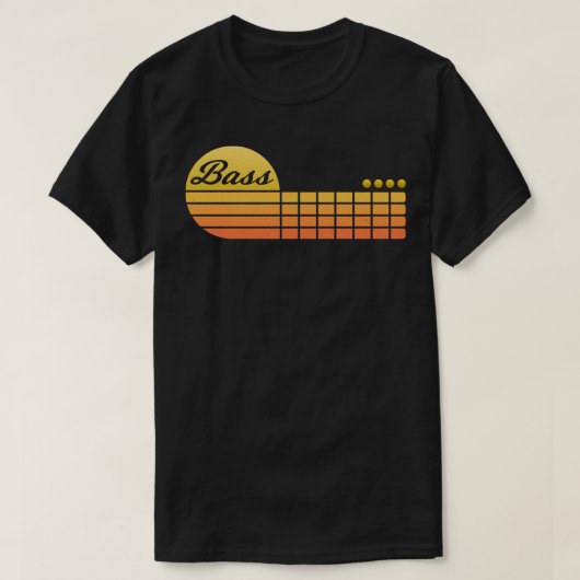 Sundown Groove Retro basgitaar vibes T-shirt (Design voorkant)