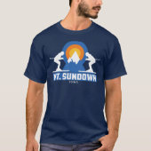 Sundown Mountain Ski Sunset Retro T-shirt (Voorkant)