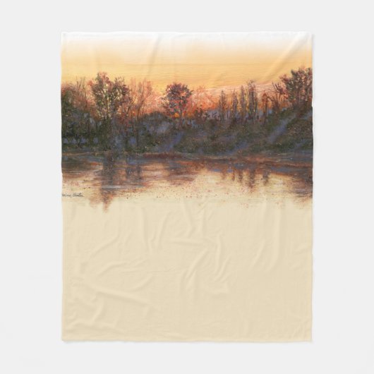 "Sundown on the River Blanket" Fleece Deken (Voorkant)
