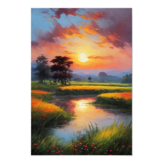 Sundown Serenity, Kleuren van het moeras Foto Afdruk (Voorkant)