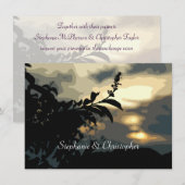 Sundown Silhouette Wedding Custom Invitations Kaart (Voorkant / Achterkant)
