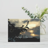 Sundown Silhouette Wedding Custom Invitations Kaart (Staand voorkant)