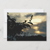 Sundown Silhouette Wedding Custom Invitations Kaart (Voorkant)
