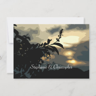 Sundown Silhouette Wedding Custom Invitations Kaart