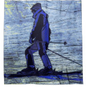 Sundown Skier Douchegordijn (Voorkant)