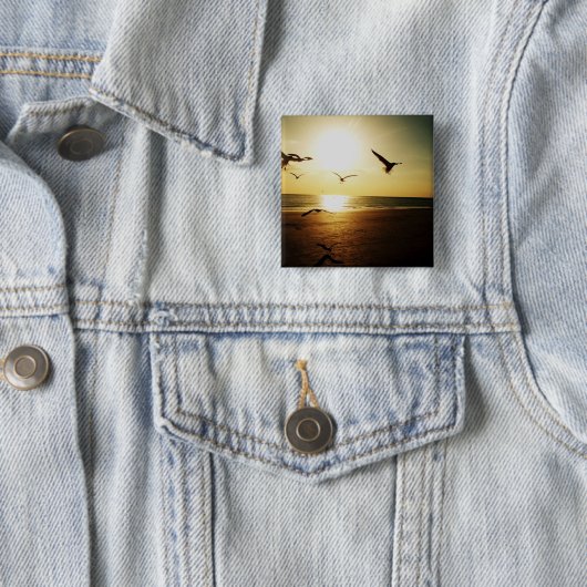 Sundown Vierkante Button 5,1 Cm (In situ)