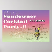 Sundowner Blue Hawaii Cocktail Party Poster (Voorkant)