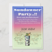 Sundowner Blue Tahoe Cocktail Party Kaart (Voorkant)