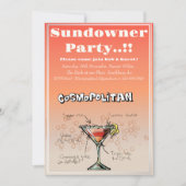 Sundowner Cosmopolitan Cocktail Party Kaart (Voorkant)