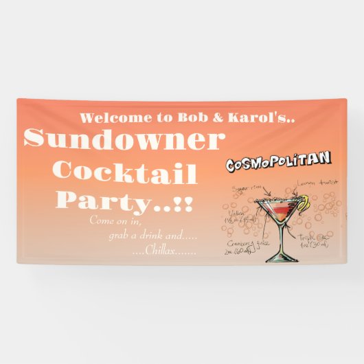Sundowner Cosmopolitan Cocktail Party Spandoek (Horizontaal)