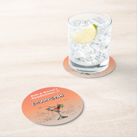 Sundowner Cosmopolitan Party Ronde Kartonnen Onderzetter (Insitu)