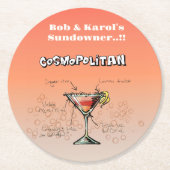 Sundowner Cosmopolitan Party Ronde Kartonnen Onderzetter (Voorkant)