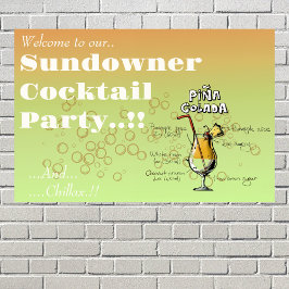 Sundowner Pina Colada Cocktail Party Poster