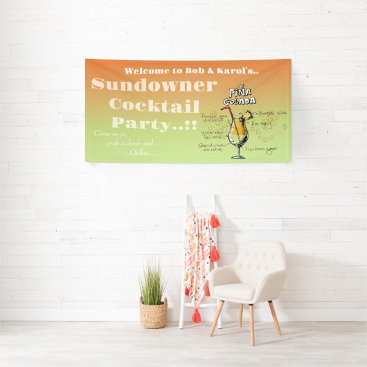 Sundowner Pina Colada Cocktail Party Spandoek (Insitu)