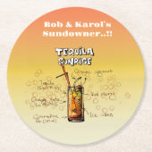 Sundowner Tequila Cocktail Party Ronde Kartonnen Onderzetter (Voorkant)