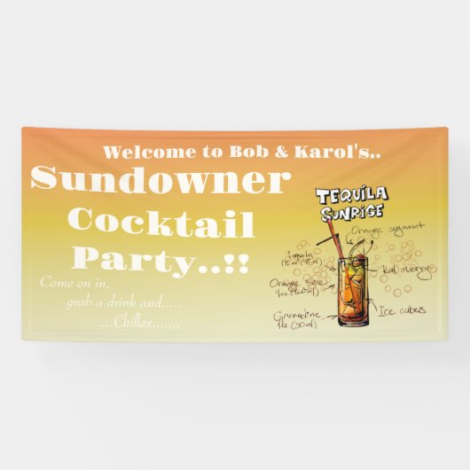 Sundowner Tequila Cocktail Party Spandoek (Horizontaal)