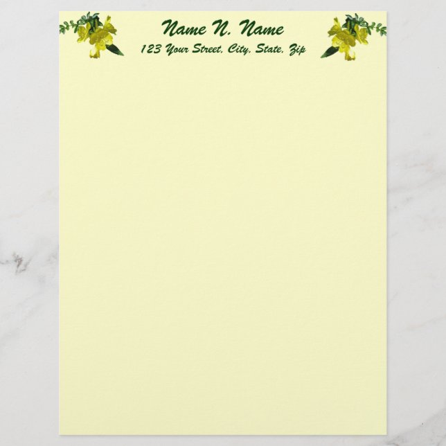 Sundrops Primrose Series Letterhead Custom Briefhoofd (Voorkant)