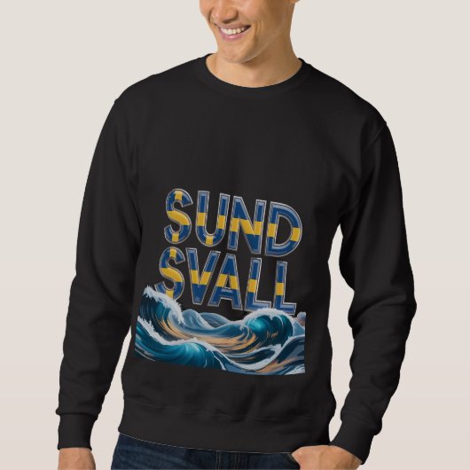 Sundsvall Artistic Ocean Waves Graphic Sweatshirt (Voorkant)