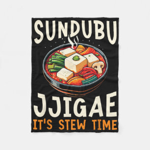 Sundubu Jjigae Aziatisch eten Foodie Koreaanse keu Fleece Deken
